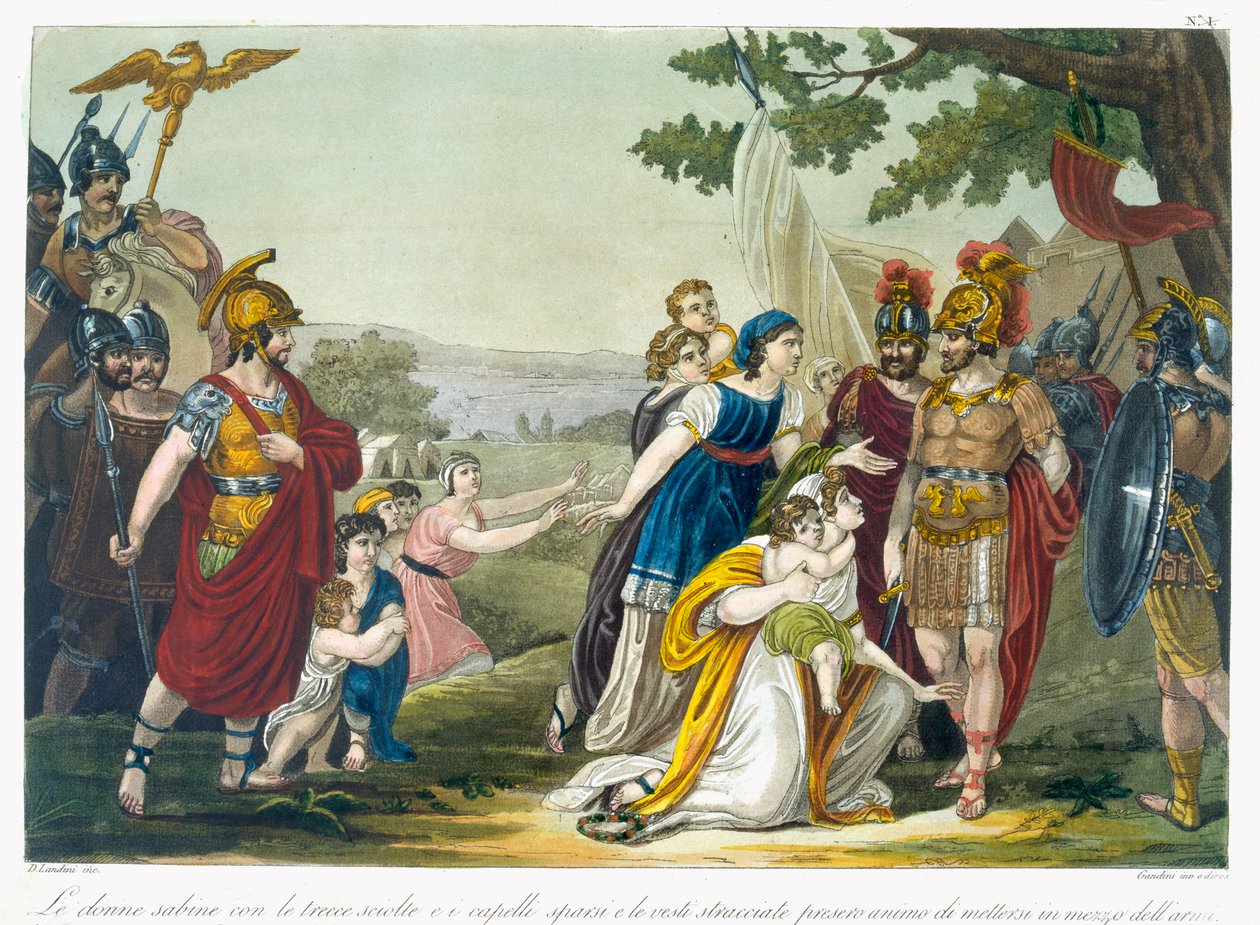 The Sabine Women, Illustration from 'L'Antique Rome', Engraved by ...