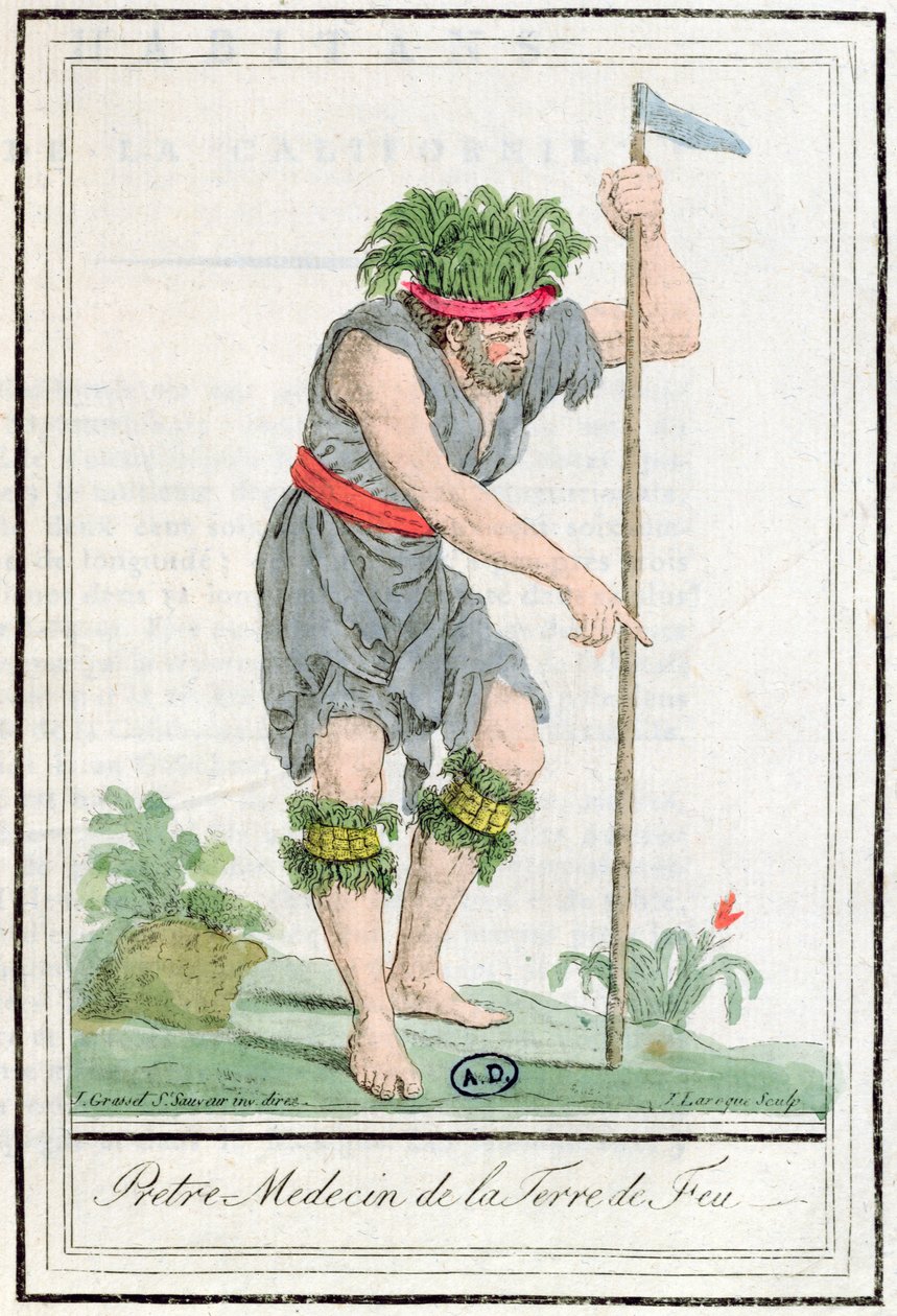 A Priest Doctor from Terra del Fuego (engraved by Lareque, 1796) by Jacques Grasset de Saint Sauveur