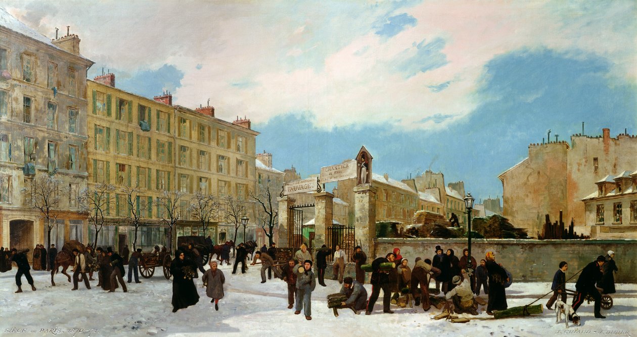 Siege of Paris. A Yard for Firewood, Boulevard de Montparnasse, January 1871 by Jacques Guiaud
