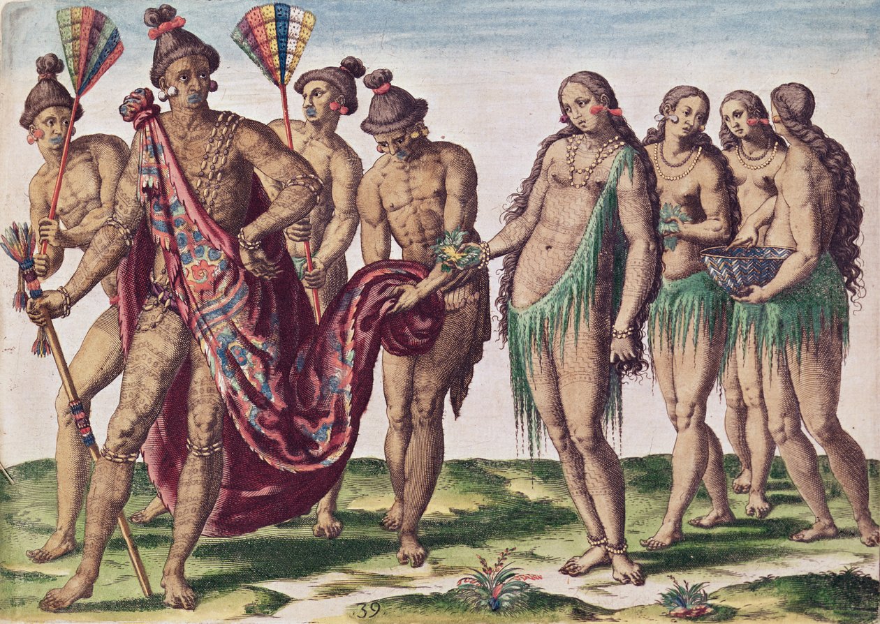 Chief Satouriona and His Wife Go for a Walk, Plate XXXIX from 