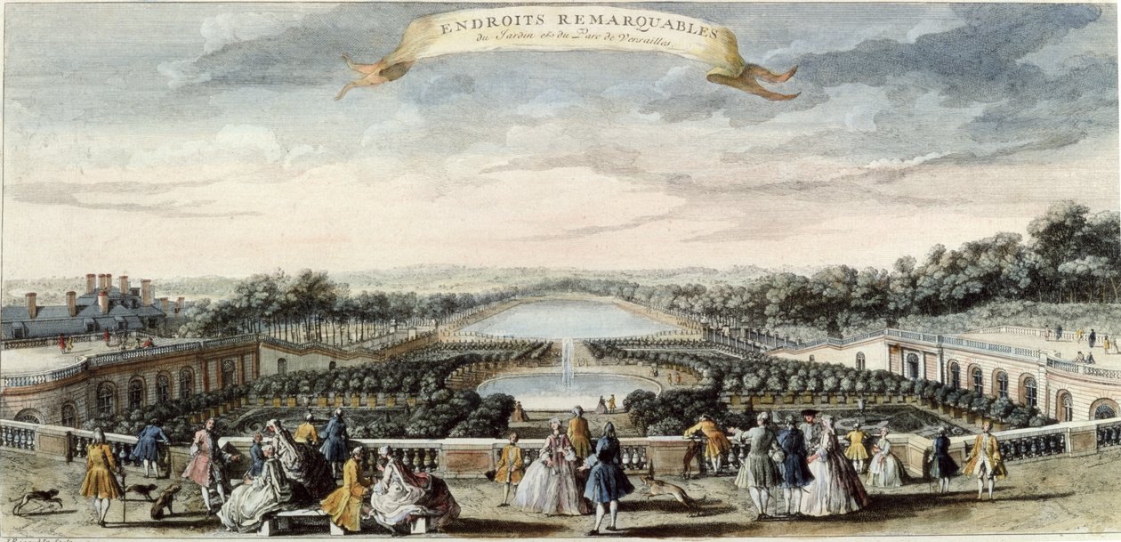 View of the Orangerie and the Grand Canal at Versailles by Jacques Rigaud