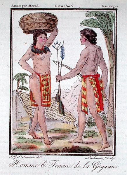 Indians from French Guyana, from Encyclopedie des Voyages, engraved by Lachausee the Younger by Jacques (after) Grasset de Saint Sauveur