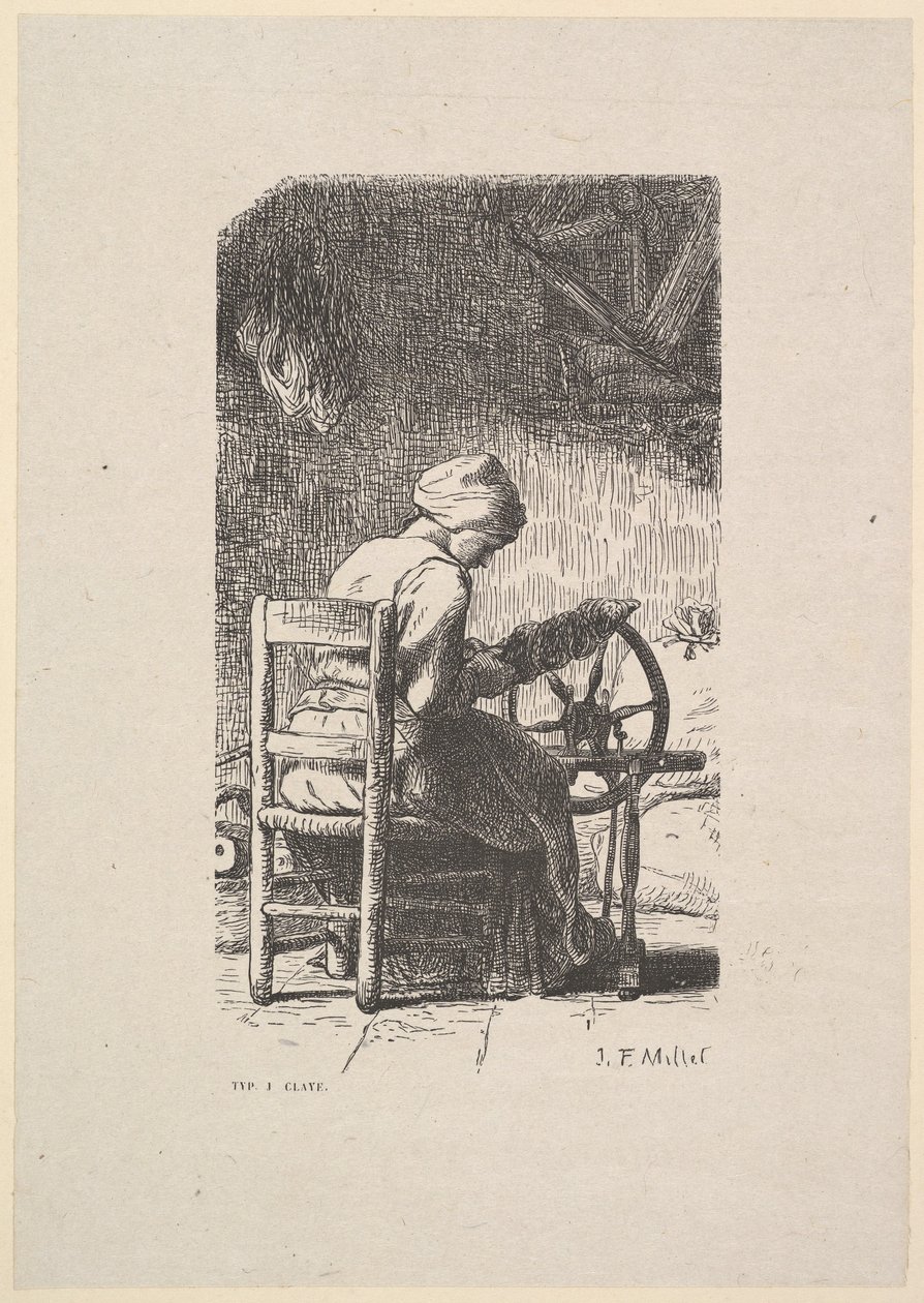 The Spinner by Jacques Adrien Lavieille