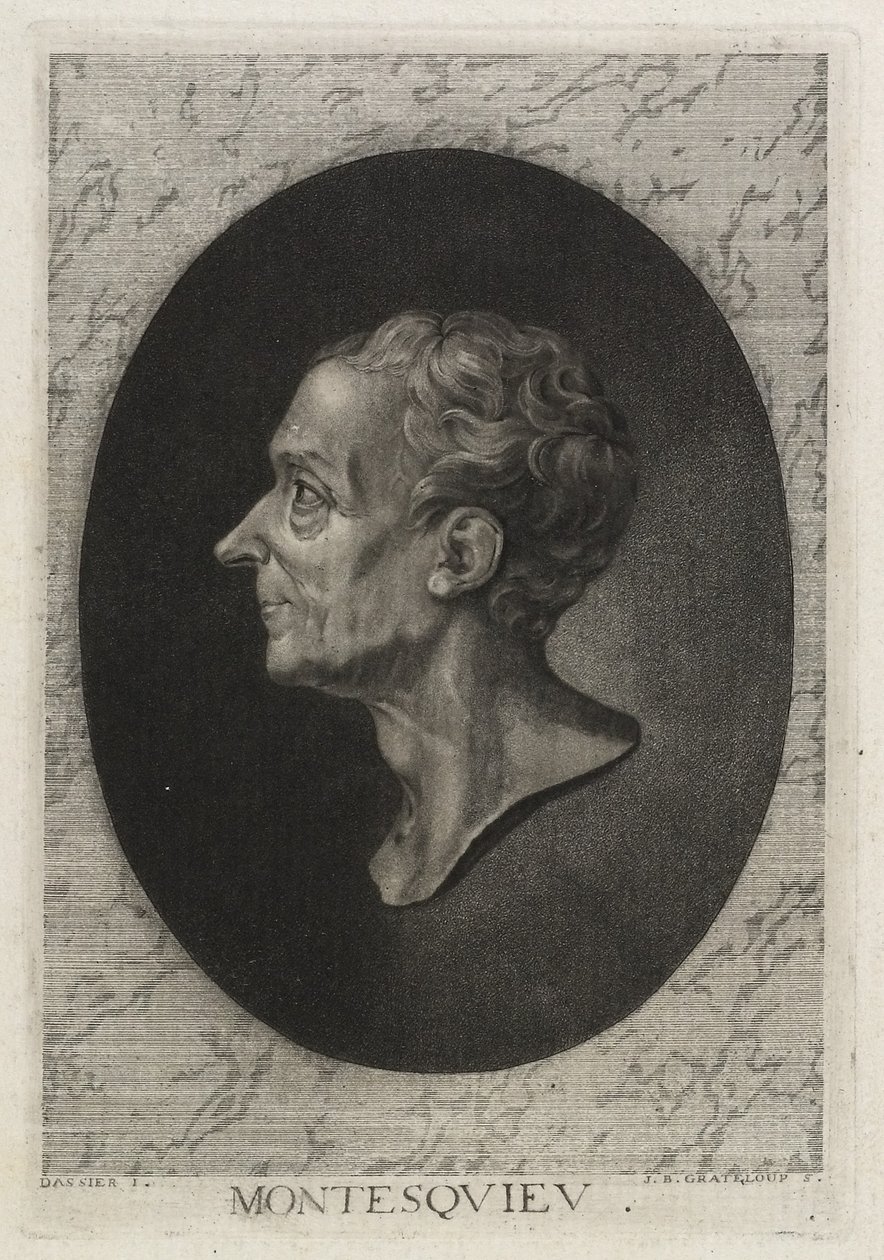 Montesquieu, engraved by Jean-Baptiste de Grateloup, 1768 by Jacques Antoine Dassier