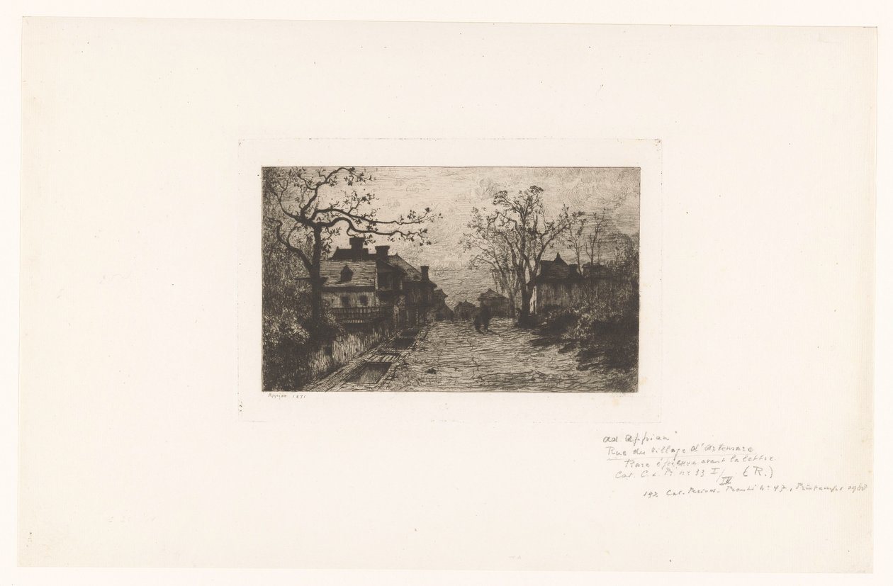 Village Street with Figures by Jacques Barthélemy Appian (Adolphe)
