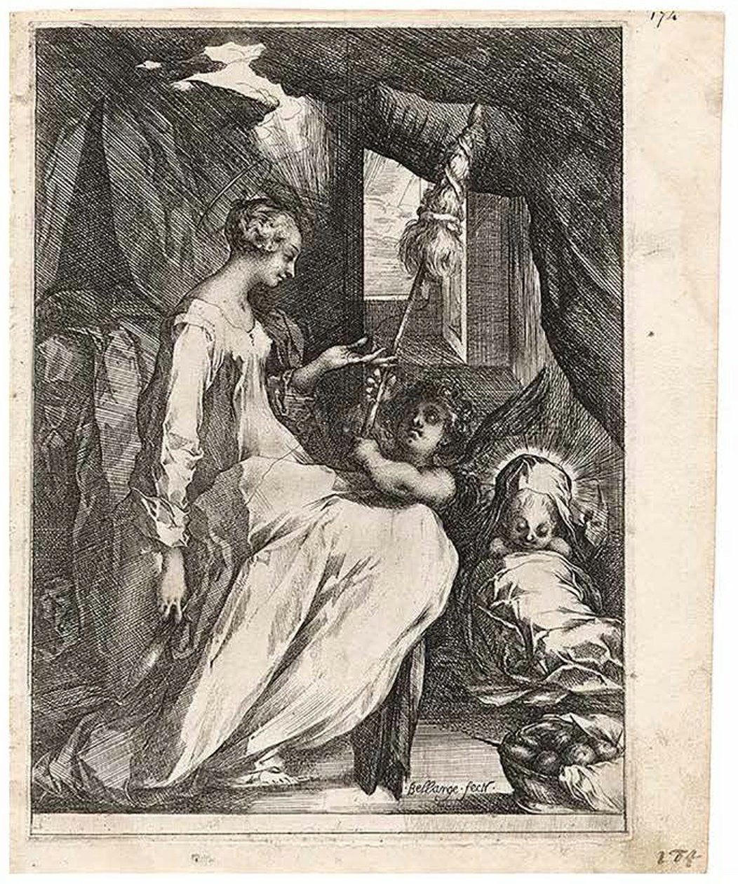 The Virgin and Child with Distaff and an Angel by Jacques Bellange