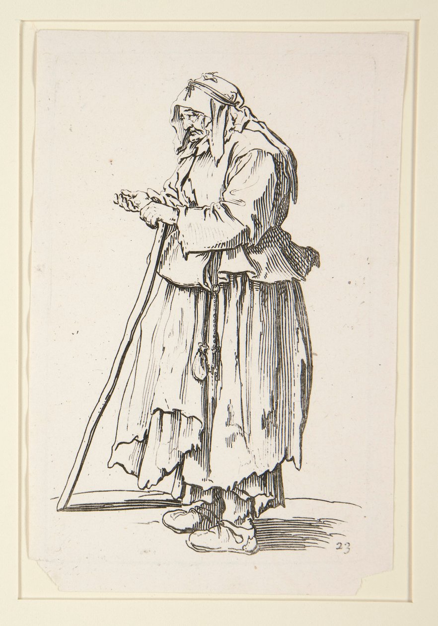 Beggar-woman receiving alms, from The Beggars by Jacques Callot