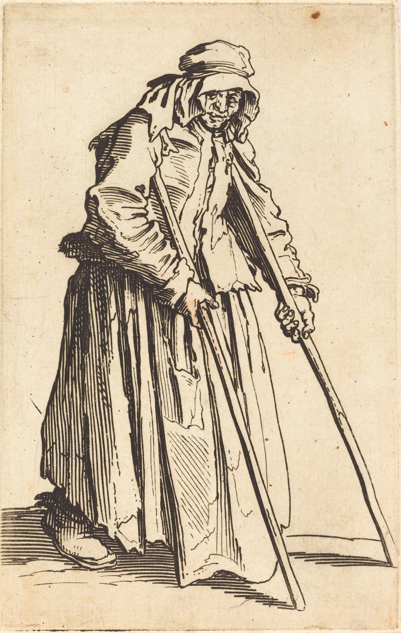Beggar Woman with Crutches by Jacques Callot