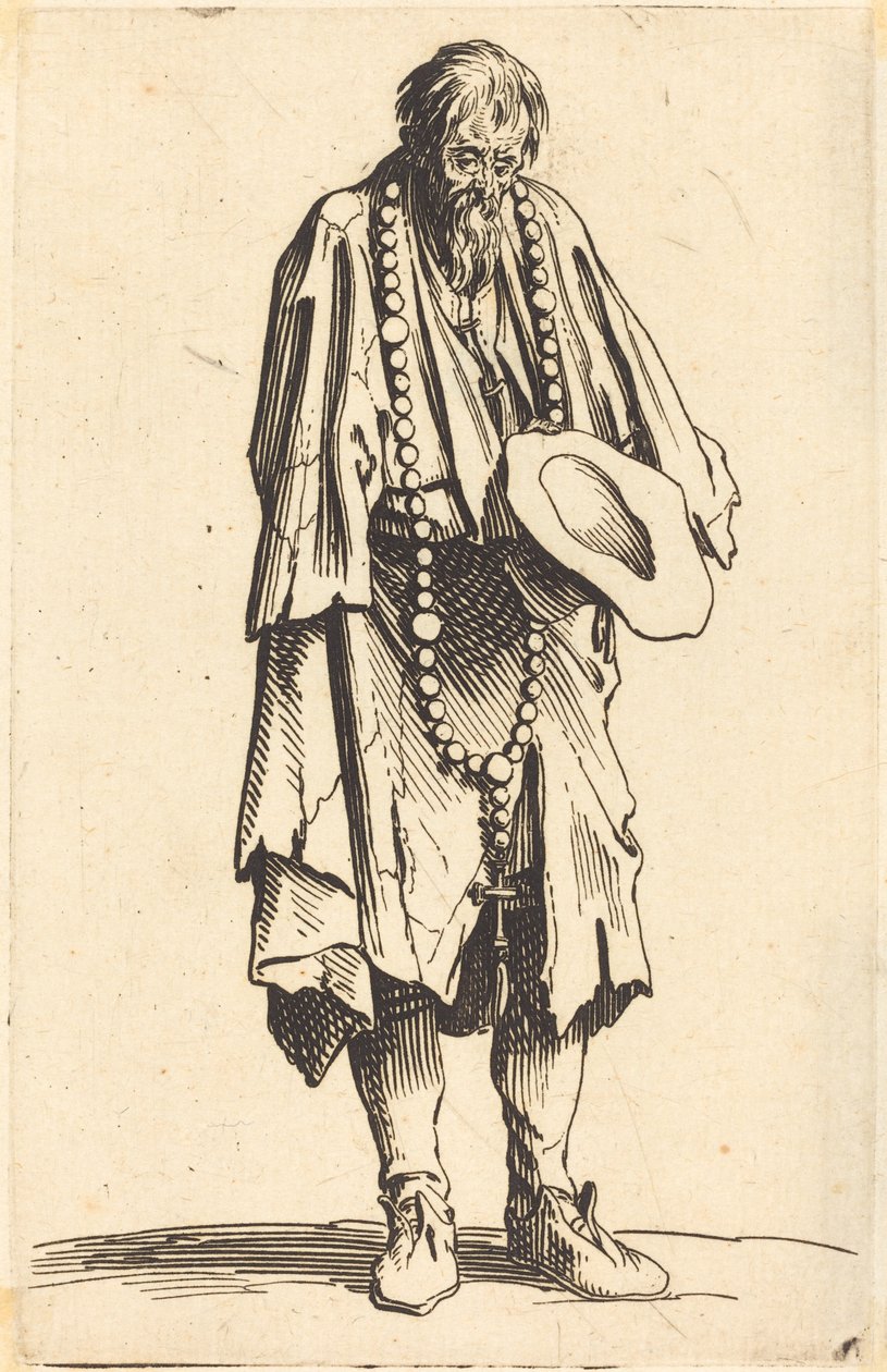 Beggar with Rosary by Jacques Callot