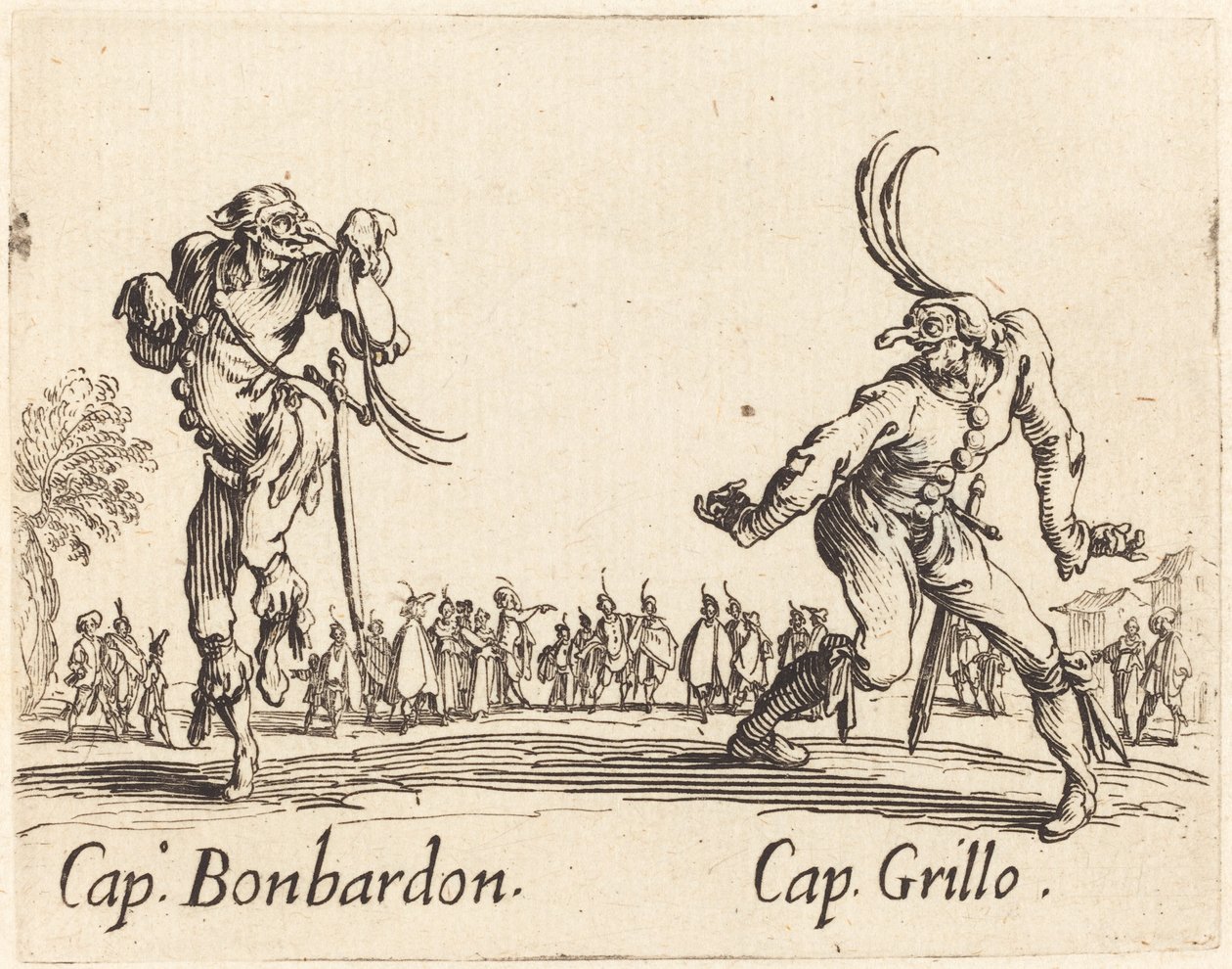 Cap. Bonbardon and Cap. Grillo by Jacques Callot