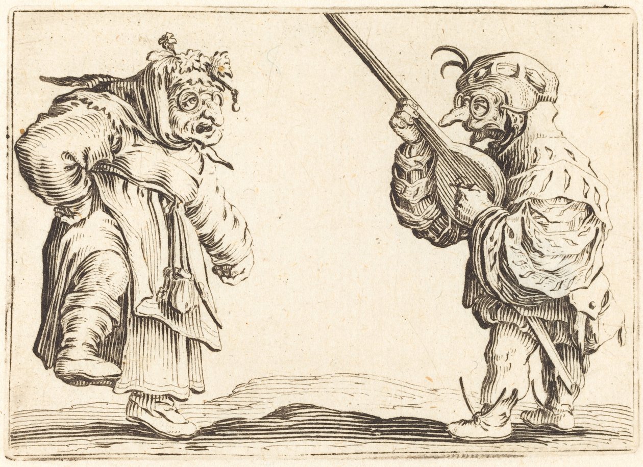 Dancers with Lute by Jacques Callot