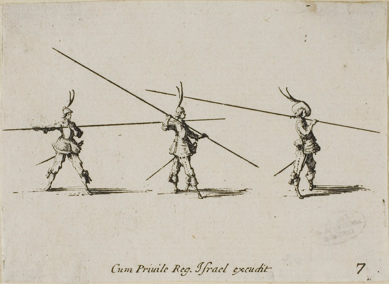 Drill with the Musket, plate seven from The Military Exercises by Jacques Callot