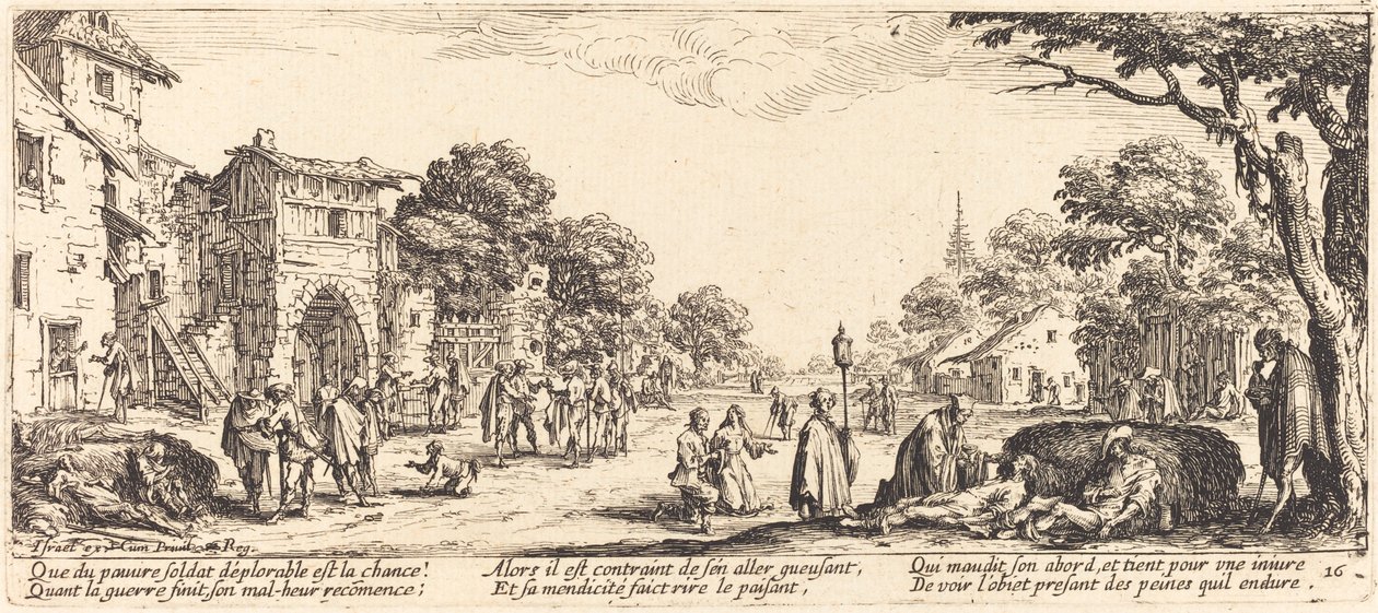 Dying Soldiers by the Roadside by Jacques Callot