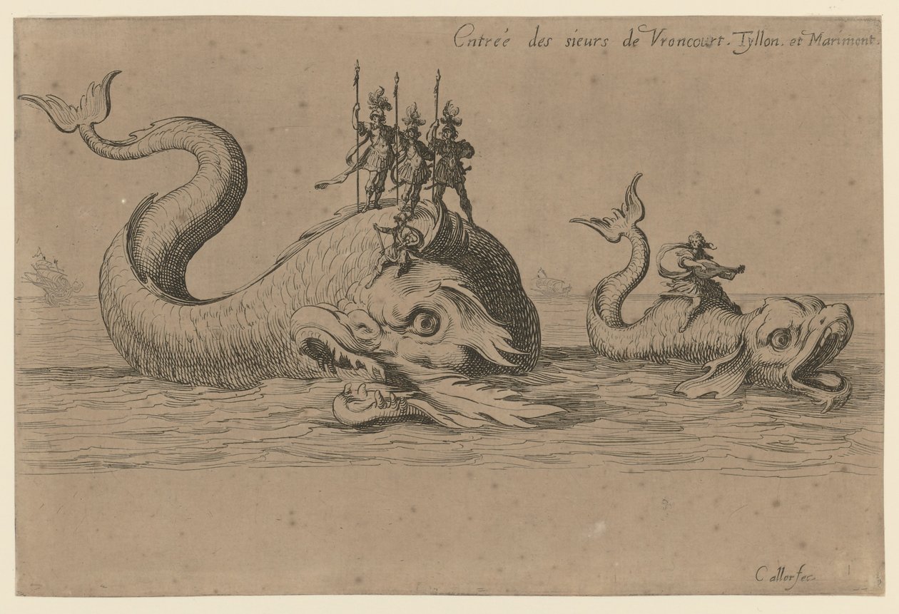 Entry of Monsieur de Vroncourt, Tyllon and Marimont by Jacques Callot