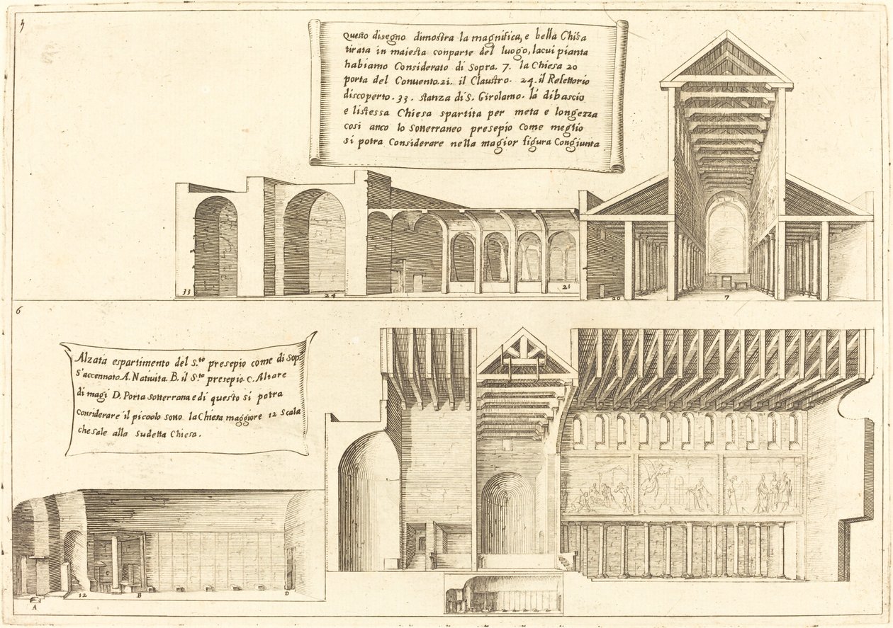 Elevation of Churches including the Holy Manger by Jacques Callot