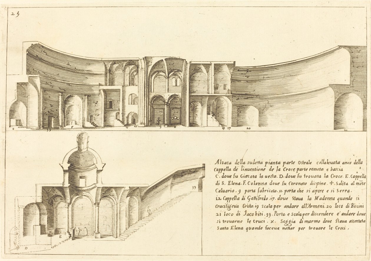 Elevation of the Chapel of the Invention of the Cross by Jacques Callot