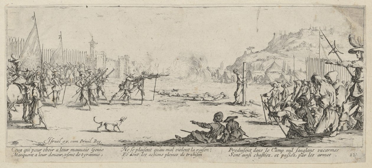 Execution, Plate 12 from the Series "Horrors of War" by Jacques Callot