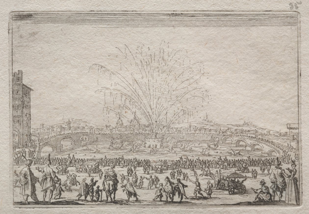 Fireworks on the Arno by Jacques Callot