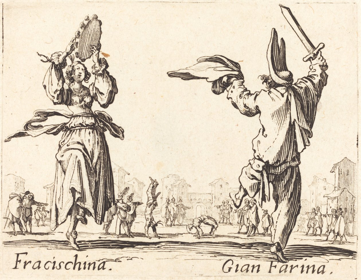 Fracischina and Gian Farina by Jacques Callot