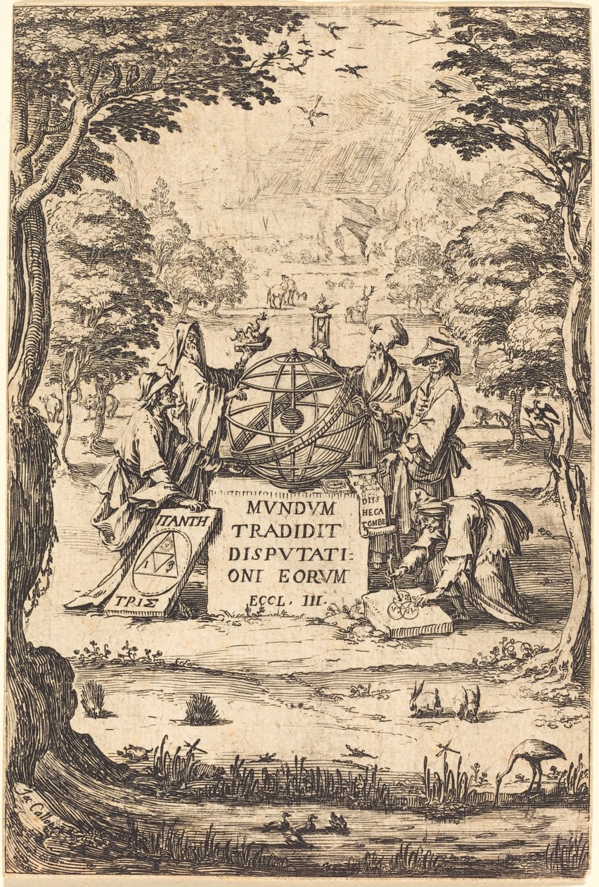 Frontispiece for the Sacred Cosmologia Title with Astrologers by Jacques Callot