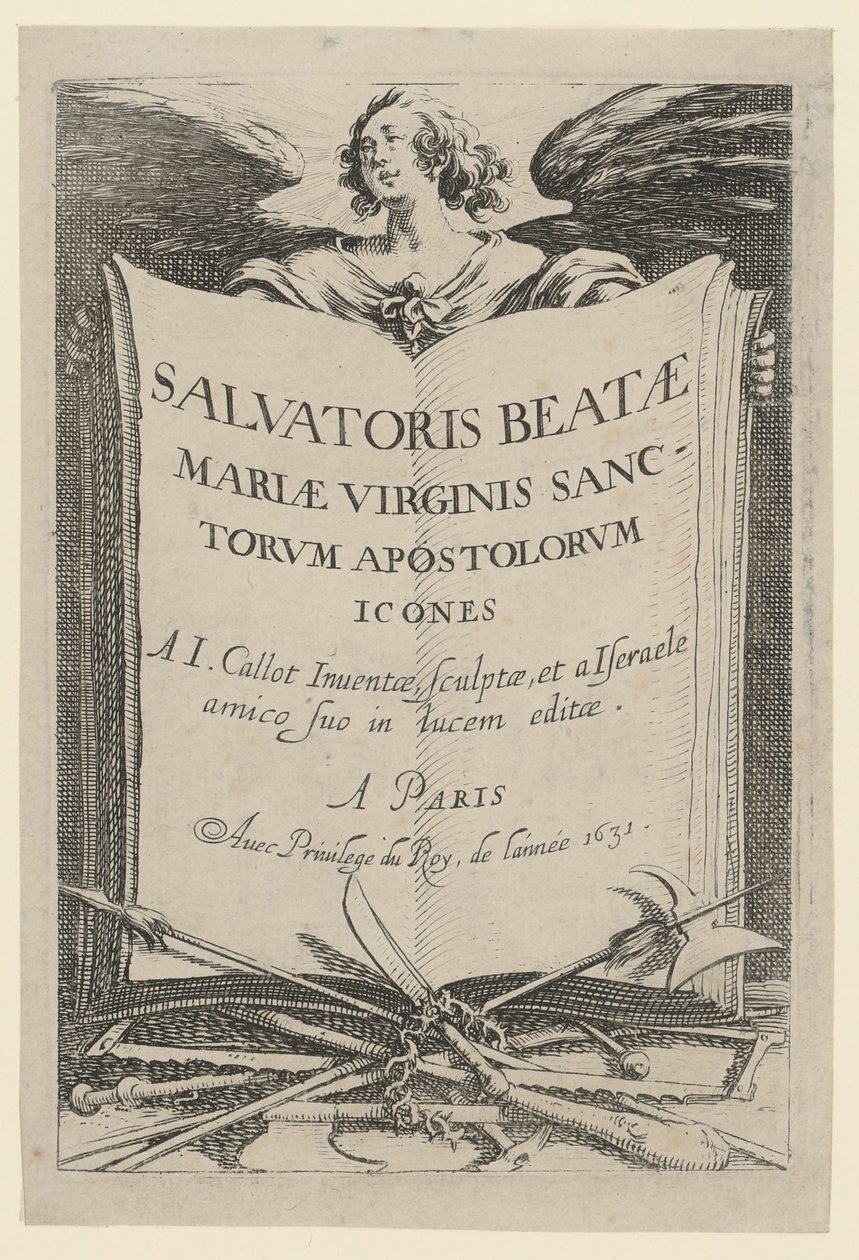 Frontispiece, Plate 1 of the Series "Jesus, the Twelve Apostles and Mary" by Jacques Callot