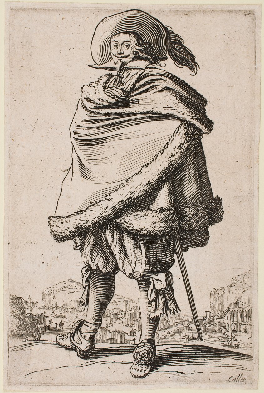 Gentleman Wrapped in a Fur-Trimmed Cloak (The Nobility) by Jacques Callot