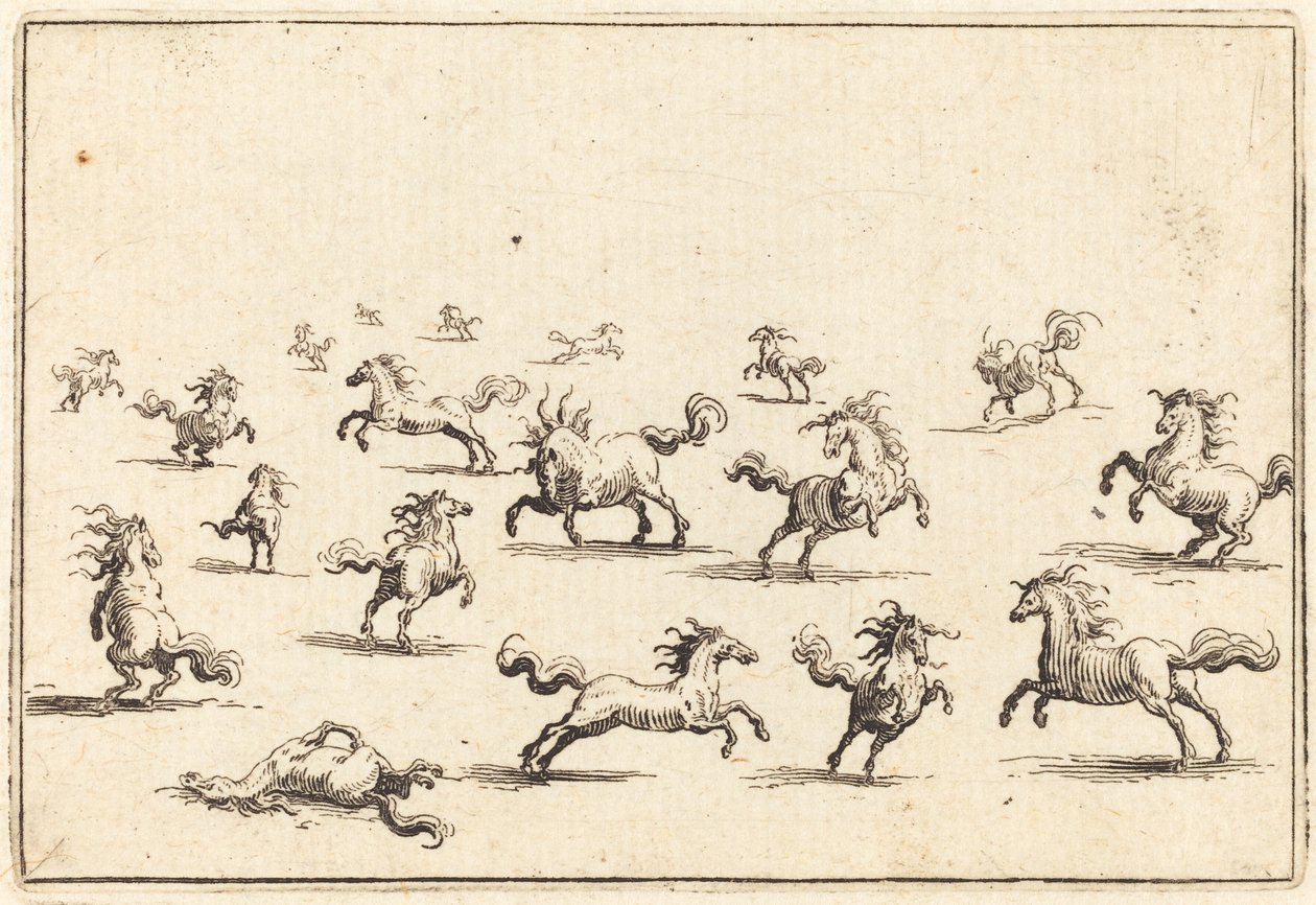 Horses Running by Jacques Callot
