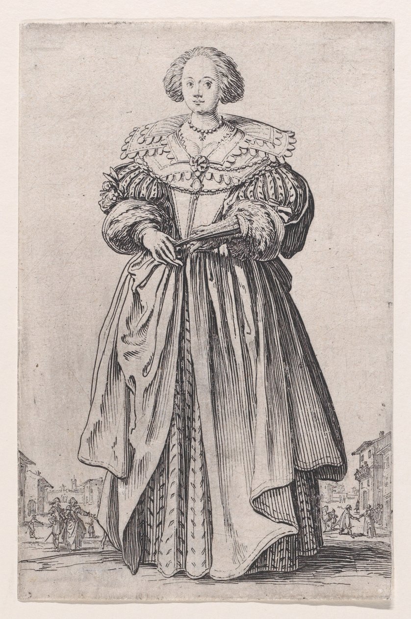 The Lady with a Fan, from "The Nobility" by Jacques Callot