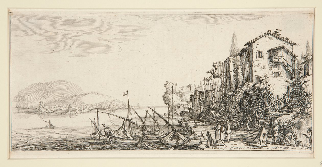 The Small Port, from Landscapes for Giovanni de Medici by Jacques Callot