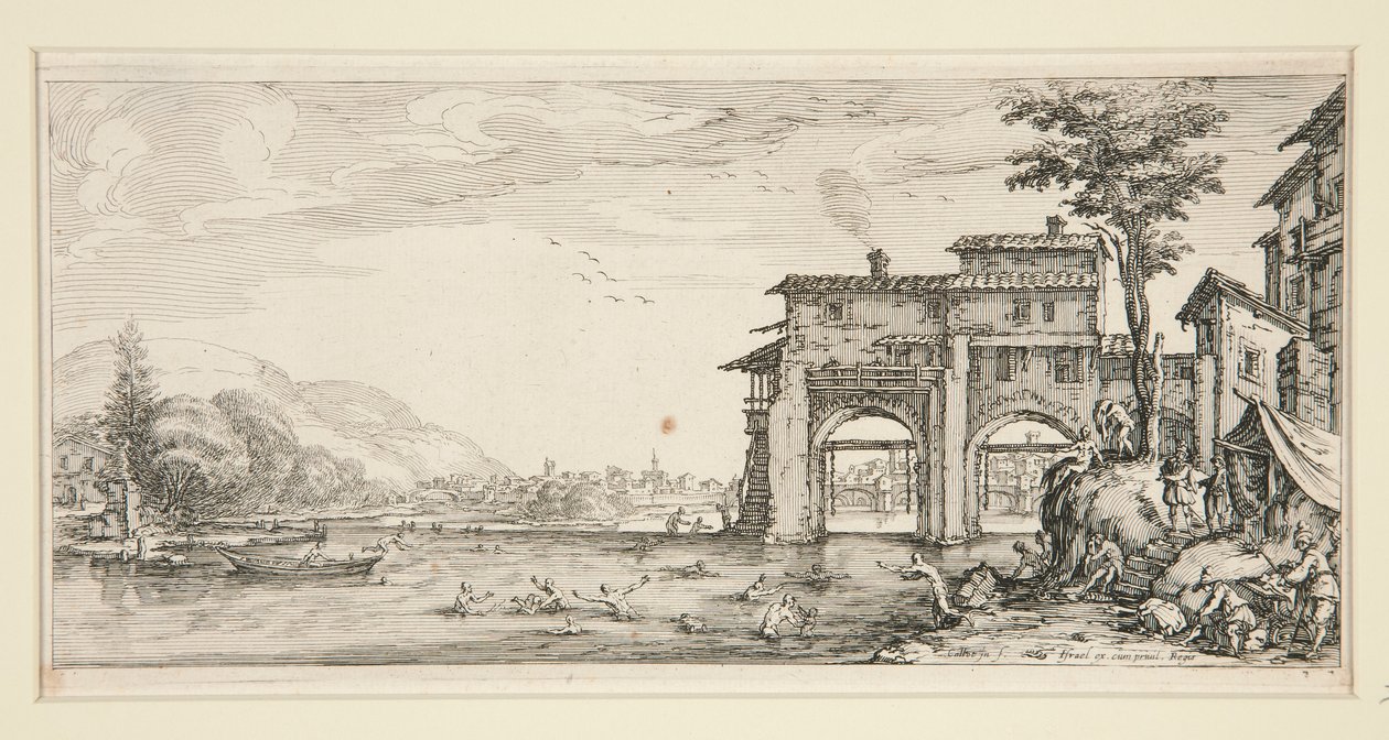 The Bathers, from Landscapes for Giovanni de Medici by Jacques Callot