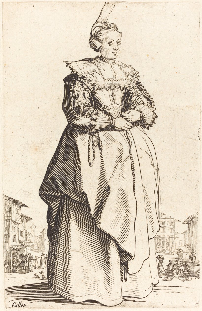 Noble Woman with a Small Hat by Jacques Callot