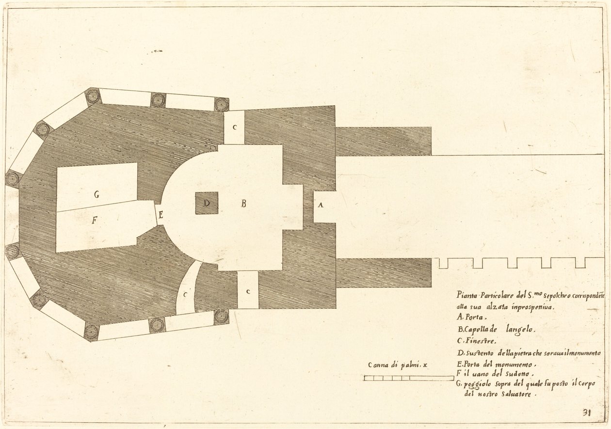 Plan of the Church of the Holy Sepulchre by Jacques Callot