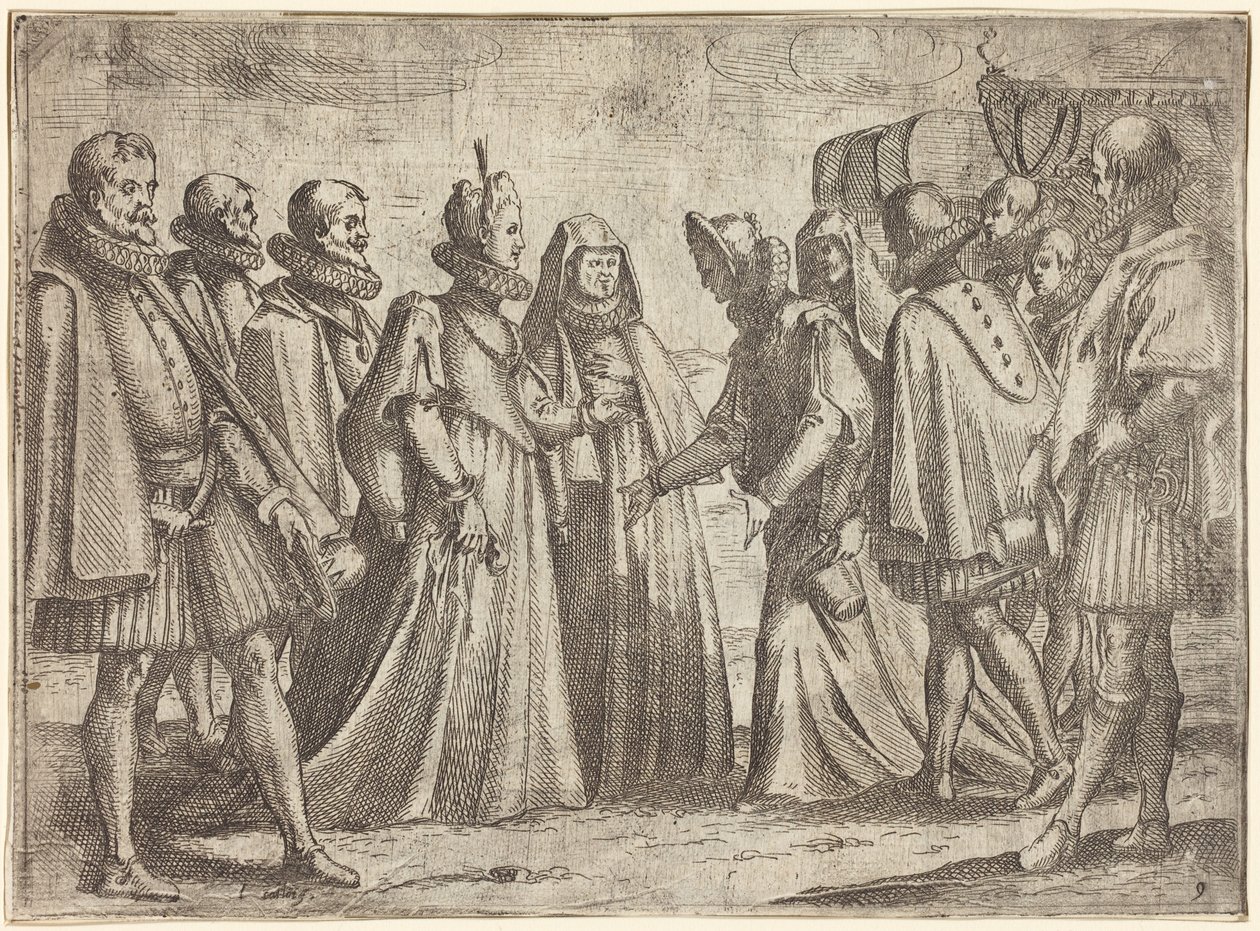 Reception at Mantua [recto] by Jacques Callot