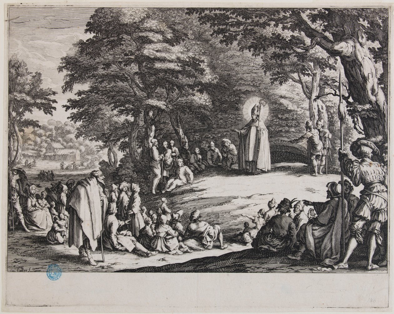 Saint Admond or Saint Nicolas and Saint Séverin (Lieure 406, Meaume 140) by Jacques Callot
