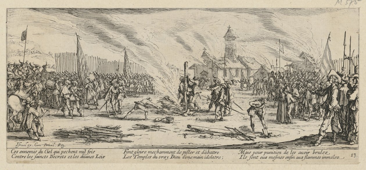 Pyre, Plate 13 of the Series "Horrors of War" by Jacques Callot