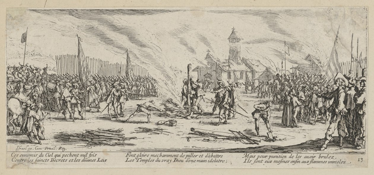 Stake, Plate 13 from the series "Horrors of War" by Jacques Callot