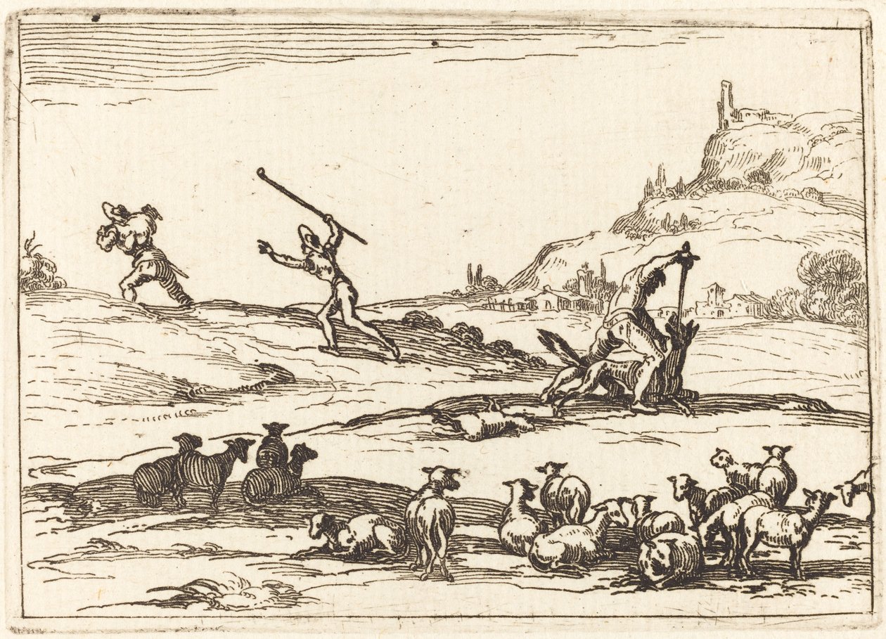 Shepherds Defending their Herds by Jacques Callot