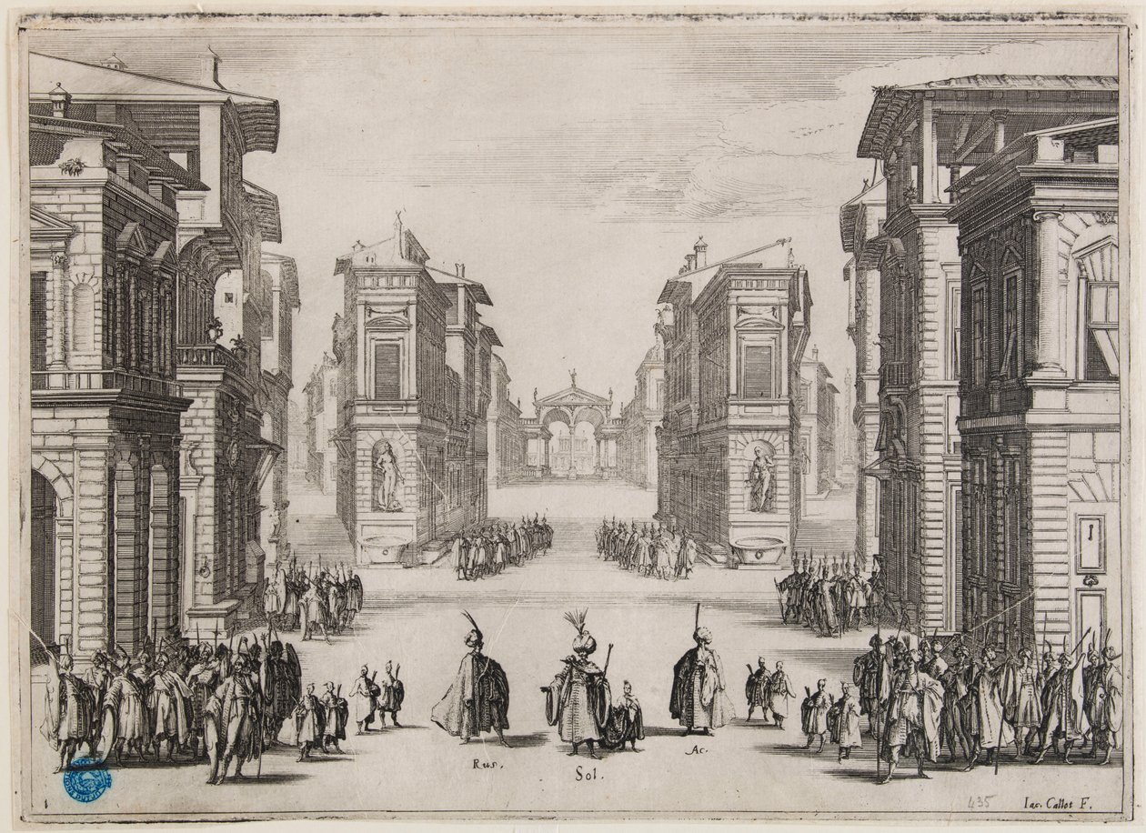 Soliman, Act 1. Second Number of a Suite of 6 Pieces (Lieure 364, Meaume 435) by Jacques Callot
