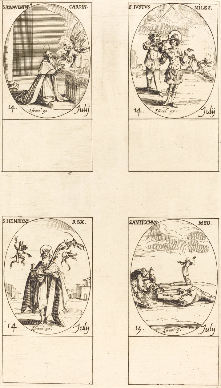 St. Bonaventura; St. Justus; St. Henry, Emperor; St. Antiochus by Jacques Callot