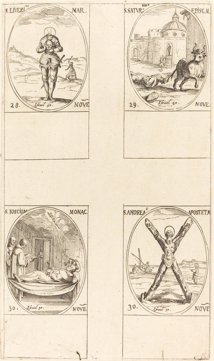 St. Liverius, St. Saturninus, St. Tioscion, St. Andrew by Jacques Callot