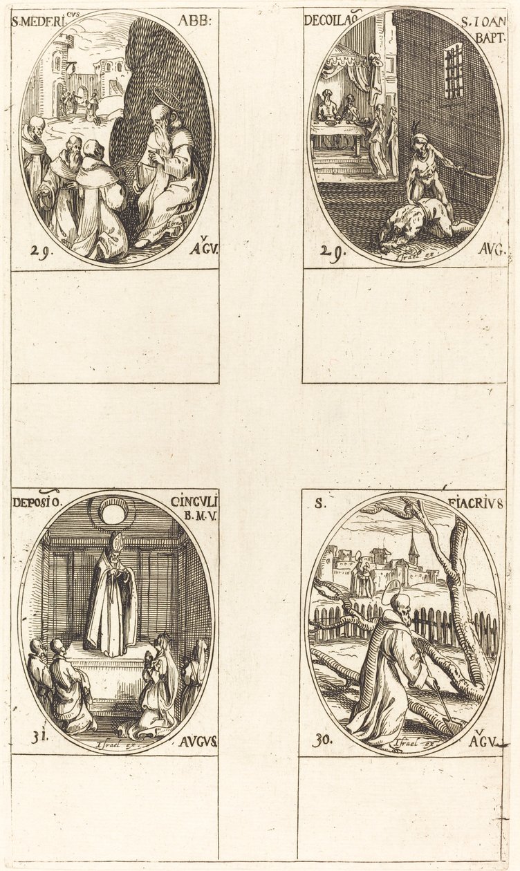 St. Mederic, Abbot; Beheading of John the Baptist; St. Fiacre; Festival of the Virgin by Jacques Callot