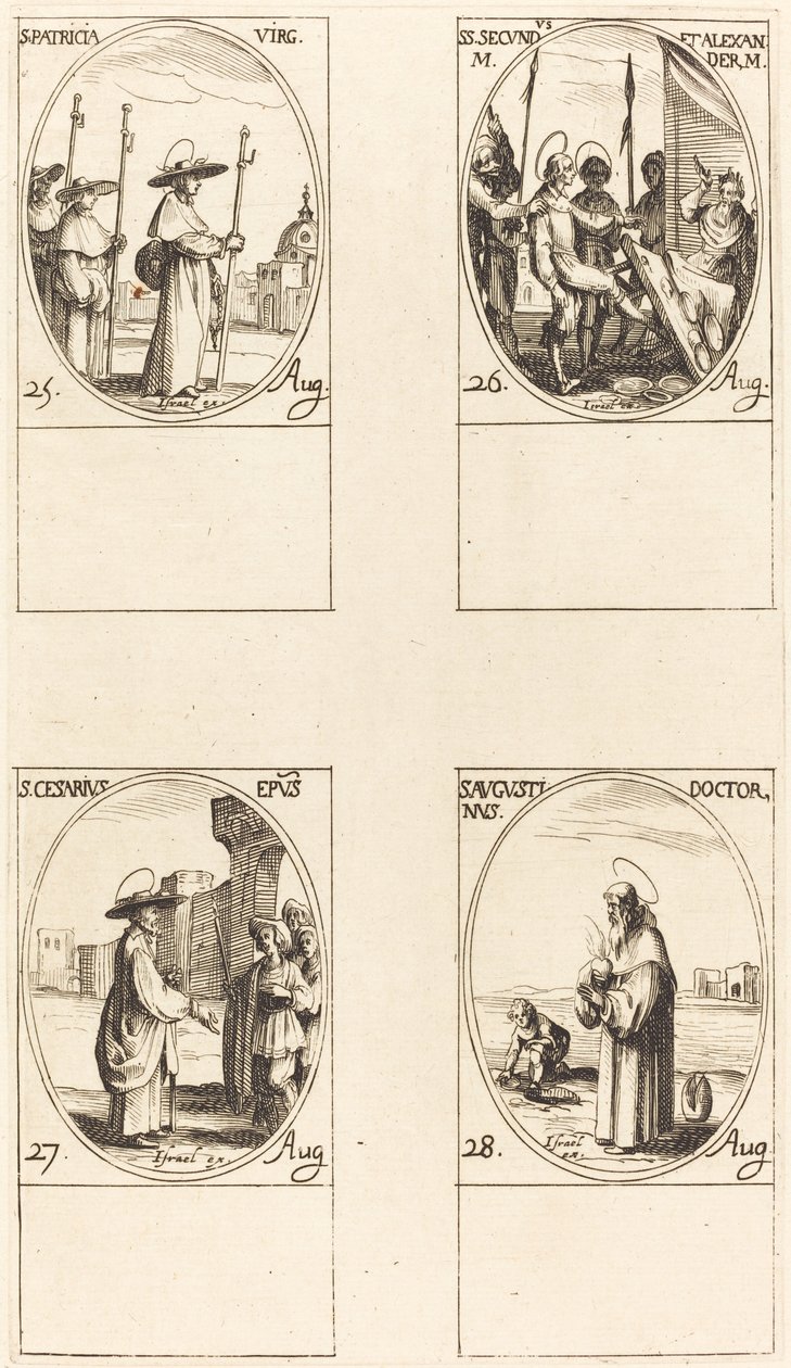 St. Patricia; Sts. Secundus and Alexander; St. Cesarius; St. Augustine by Jacques Callot