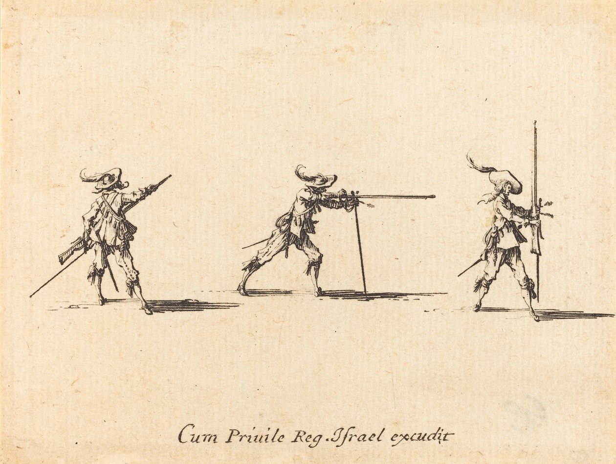 Taking the Firing Position with the Musket by Jacques Callot