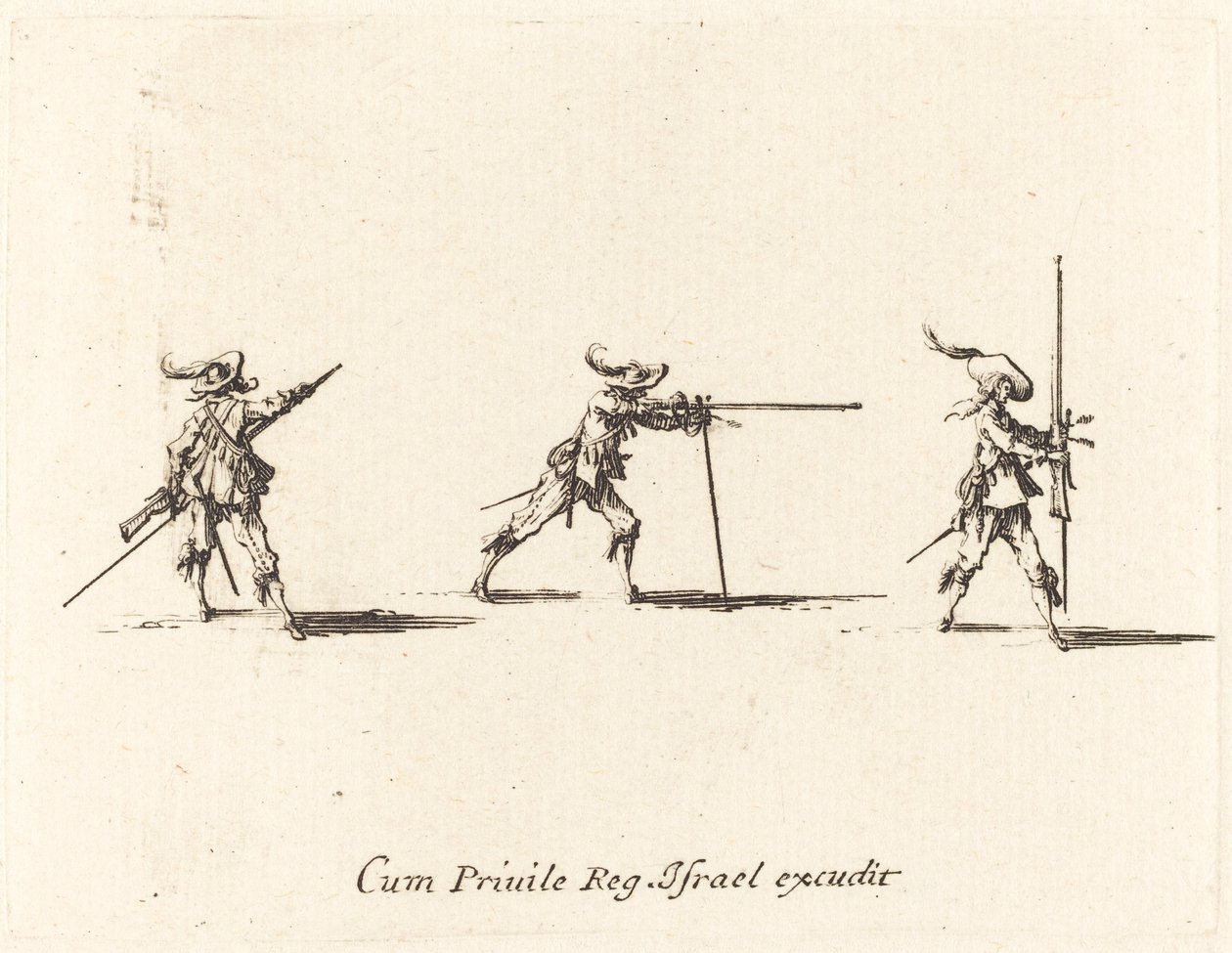 Taking the Firing Position with the Musket by Jacques Callot