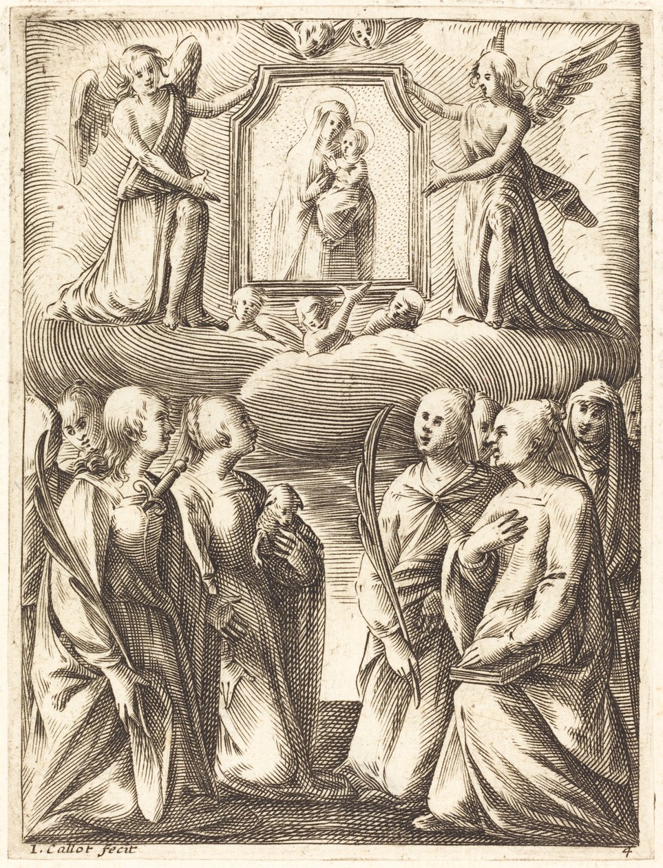 The Adoration of the Virgin and Child by Jacques Callot