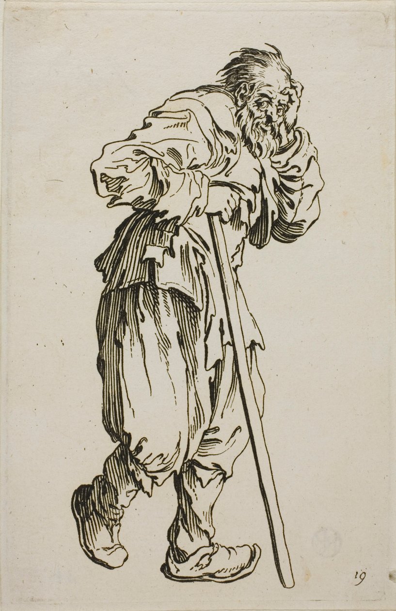 The Beggar on Crutches, Plate Sixteen from The Beggars by Jacques Callot