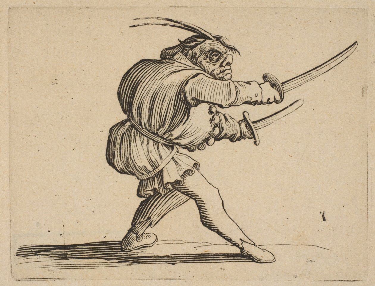 The Duelist with Two Sabres, from Varie Figure Gobbi, 1616-22 by Jacques Callot