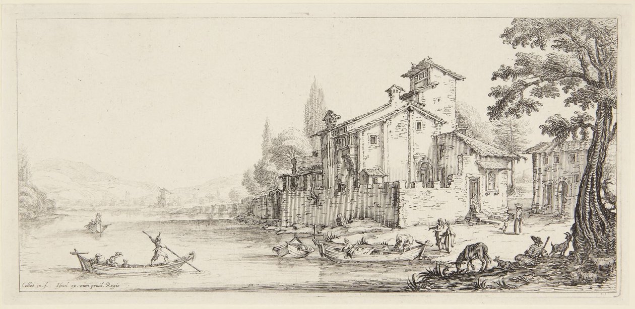 The Walk by the Water, from the series Landscapes Engraved for Giovanni de Medici, Landscapes Designed in Florence by Jacques Callot