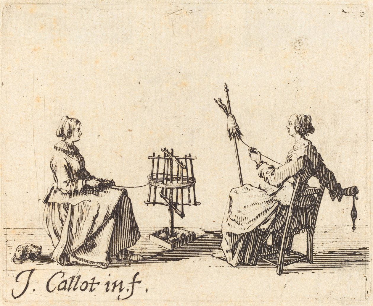 The Winder and the Spinner by Jacques Callot