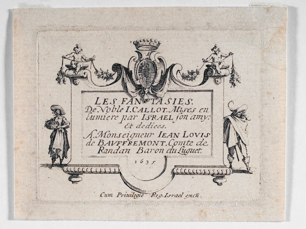 Title Page of Les Fantaisies by Jacques Callot